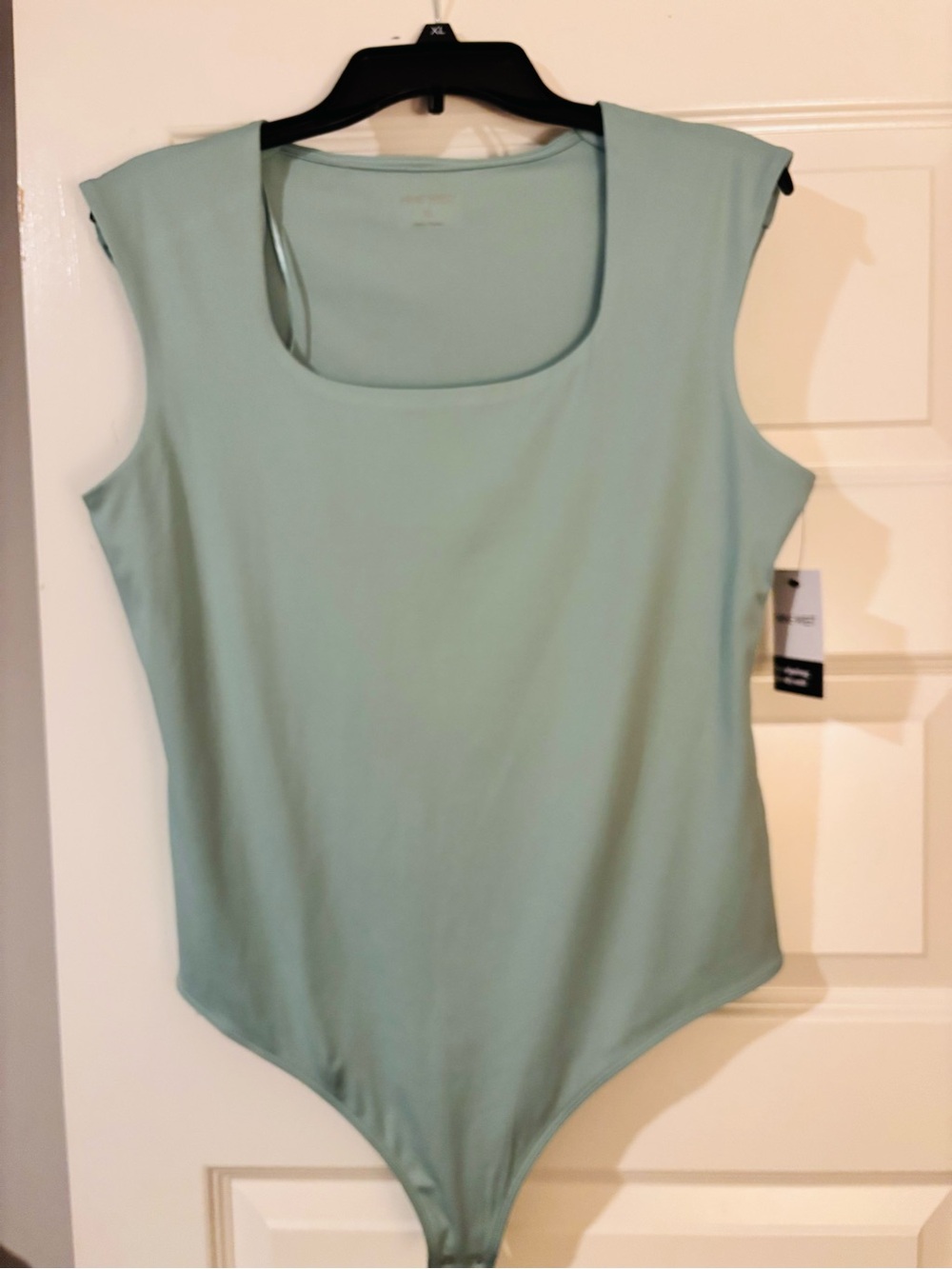 Nine West Mint Green Sleeveless Square-Neck Bodysuit
